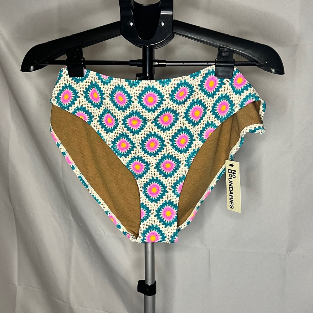 NWT- No Boundaries Striped Bikini Bottoms - Pink, Blue, Yellow